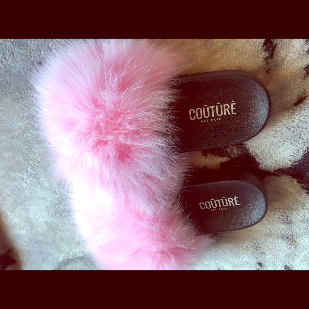 Pink fur slides